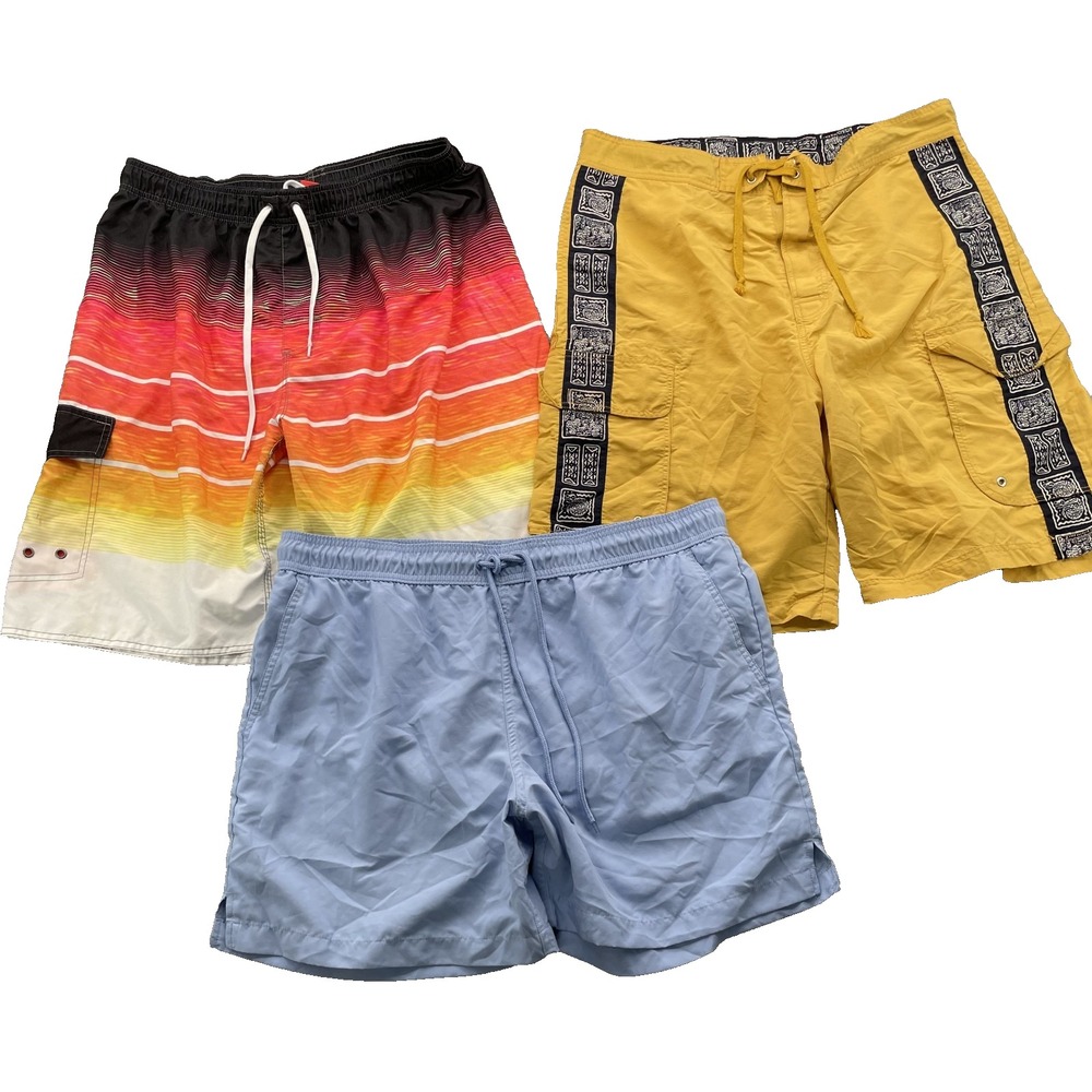 Swim Board Shorts Lot of 3 Men's XL Hawaii Tropical Retro 90s Surf Skate‎ Tribal